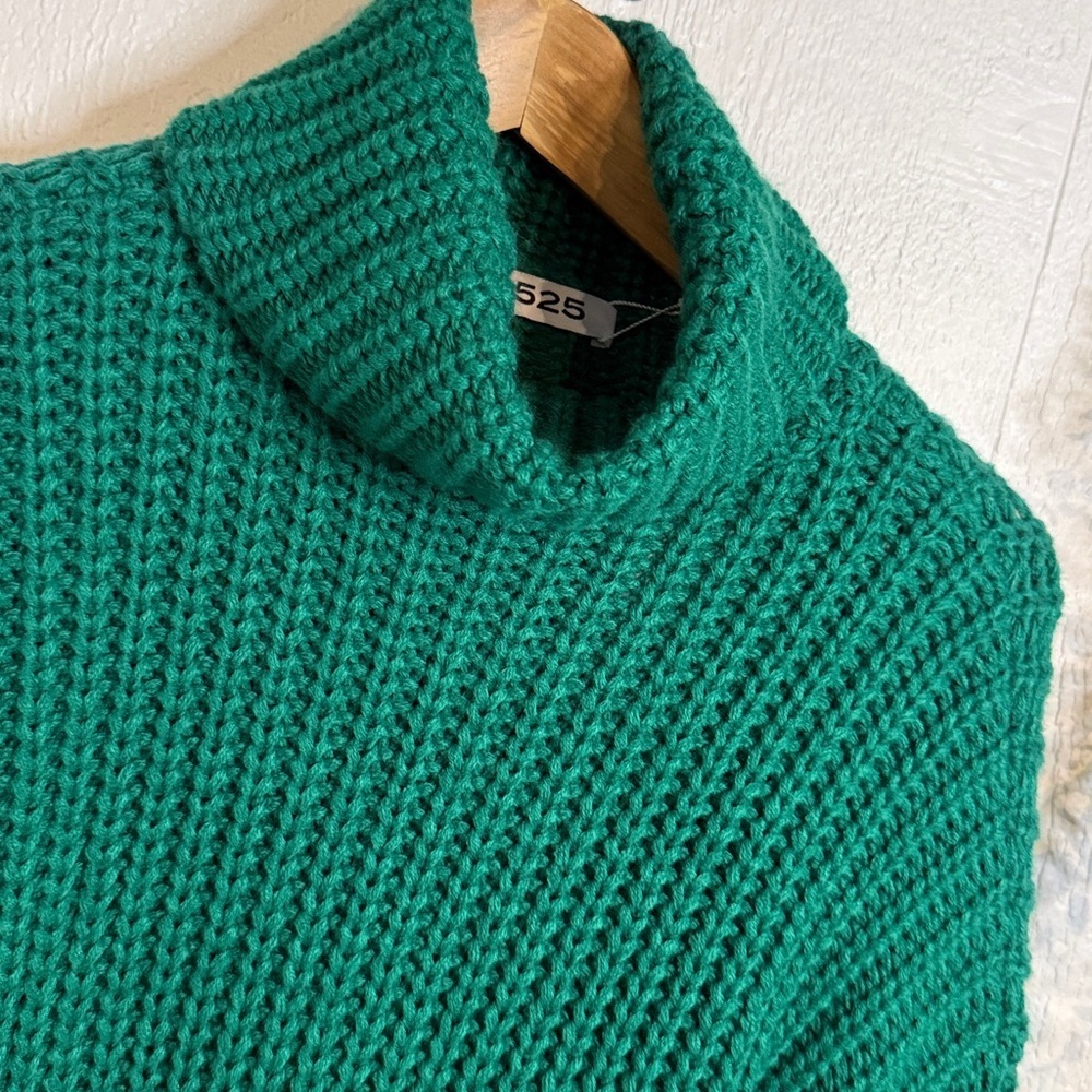 VIDA turtleneck shaker pullover NWOT jewel green - Picture 3 of 7